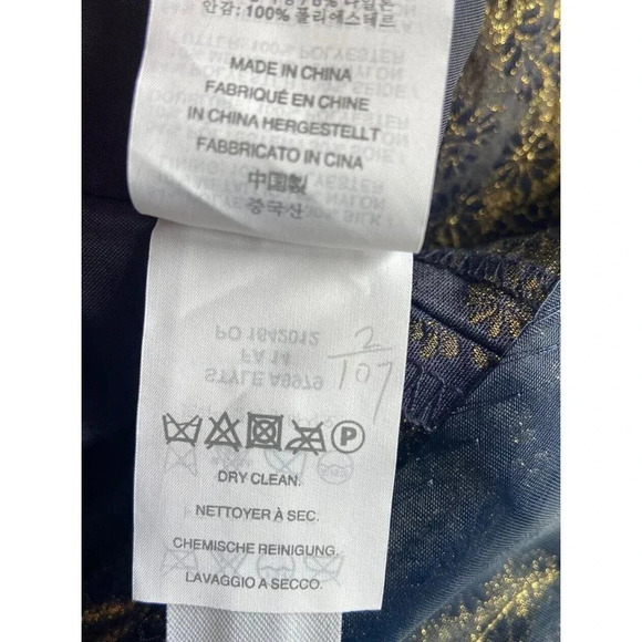 NWT J.Crew Collection Dress Navy Blue Gold Fit Flare Size 2 New - Picture 5 of 5